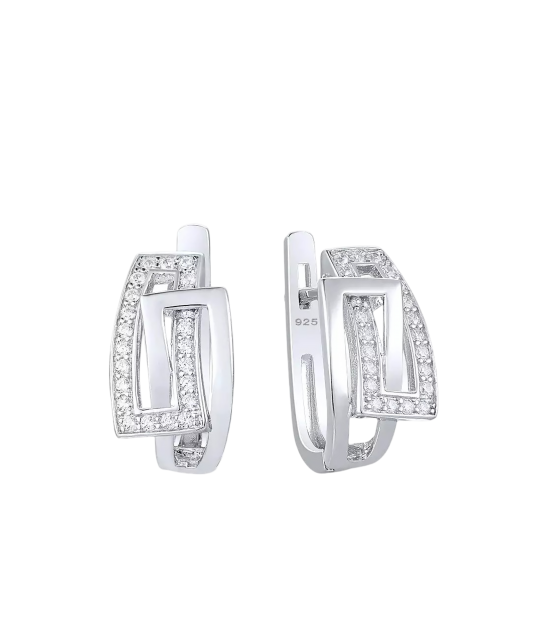 Sterling silver earrings with zircons