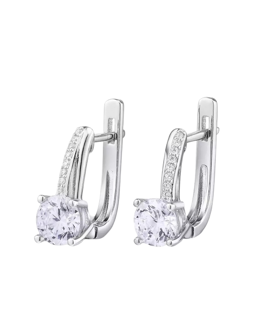 Sterling silver earrings with zircons