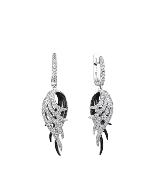 Серьги из серебра с цирконом "Крылья"