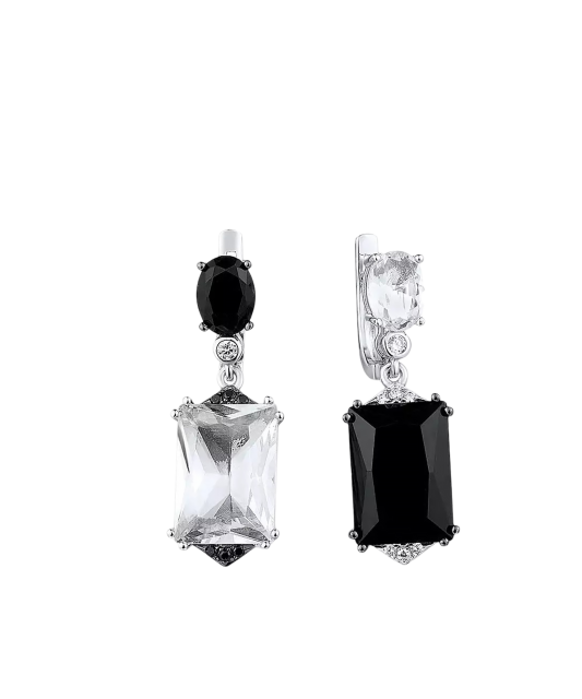 Серьги из серебра с цирконами