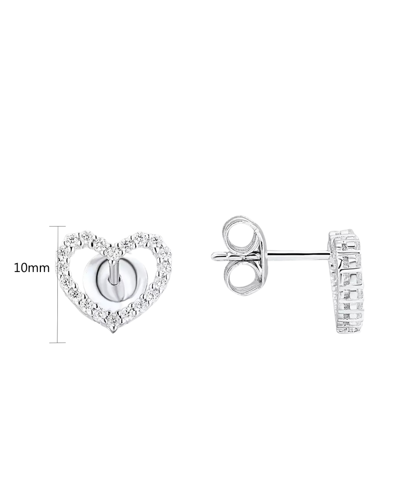 Серьги из серебра с цирконом "Сердцеs"