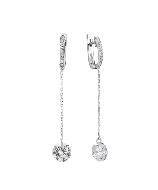 Серьги из серебра с цирконами