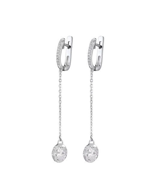 Серьги из серебра с цирконами