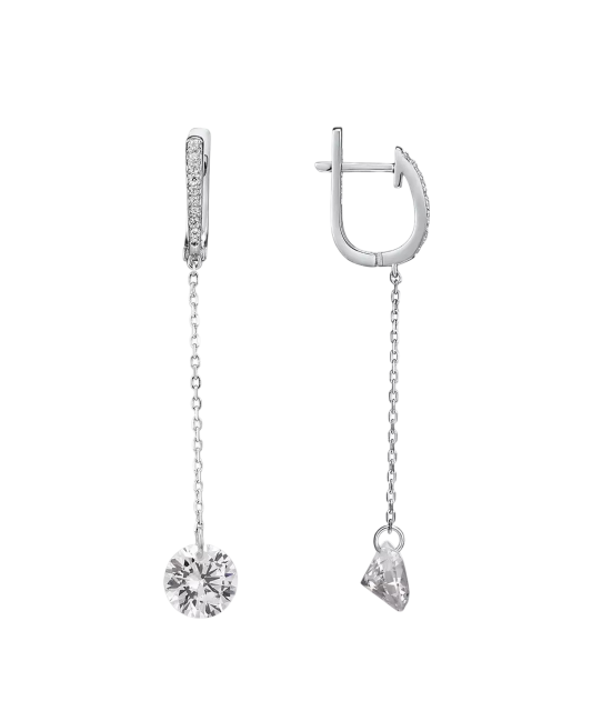 Серьги из серебра с цирконами