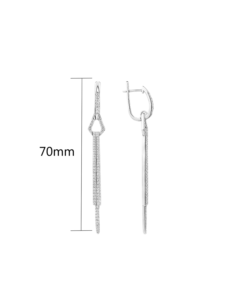 Серьги из серебра с цирконами