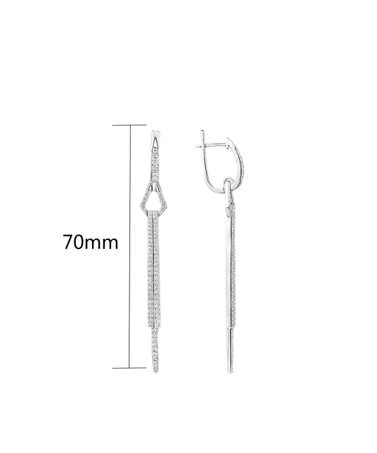 Серьги из серебра с цирконами