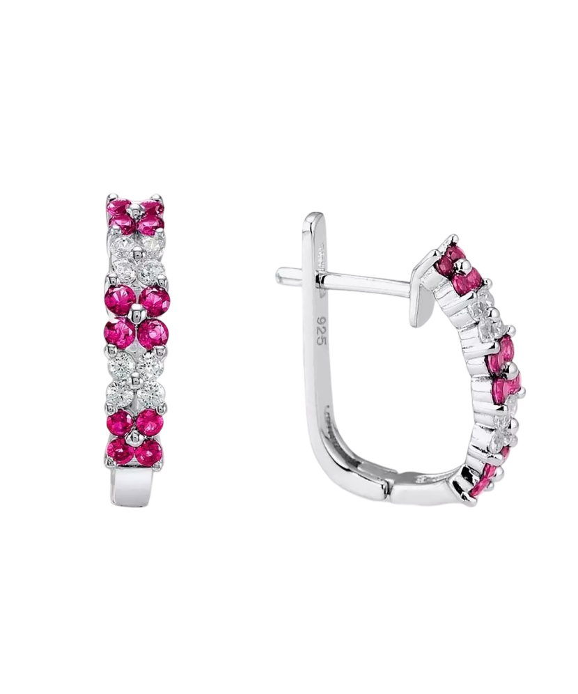 Sterling Silver earrings with nano rubies and zircons Sterling Silver earrings with nano rubies and zircons