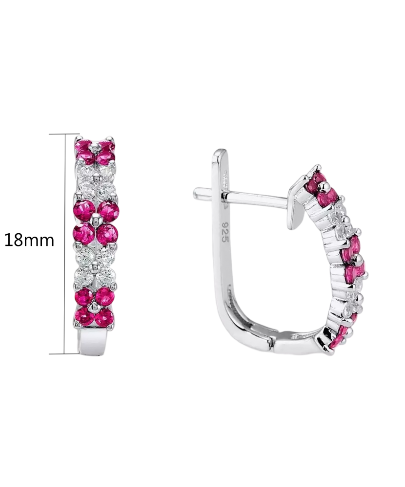 Sterling Silver earrings with nano rubies and zircons Sterling Silver earrings with nano rubies and zircons