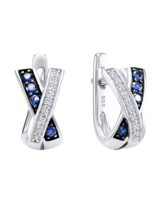 Серьги из серебра с цирконами