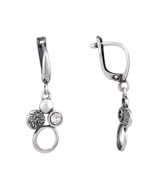 Серьги из серебра с цирконами