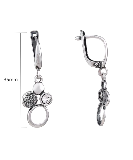 Серьги из серебра с цирконами