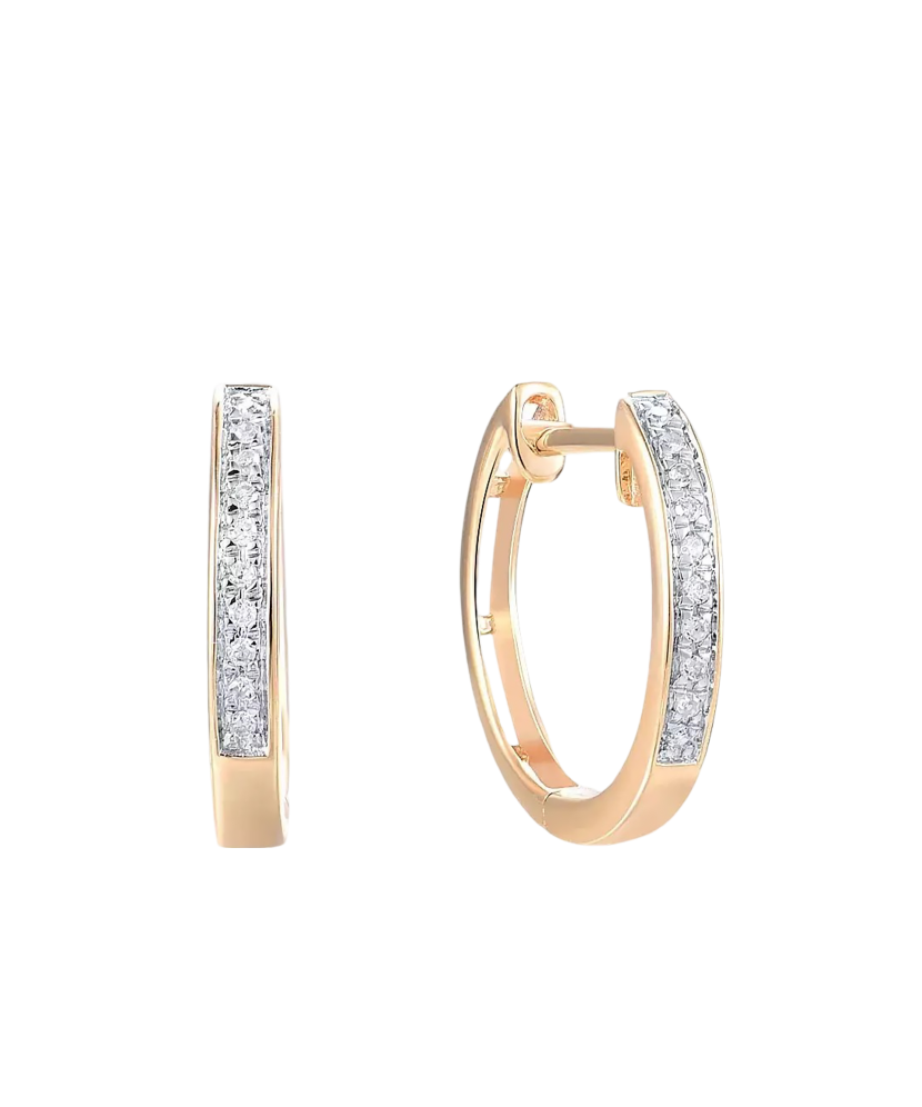 Gold earrings with diamonds