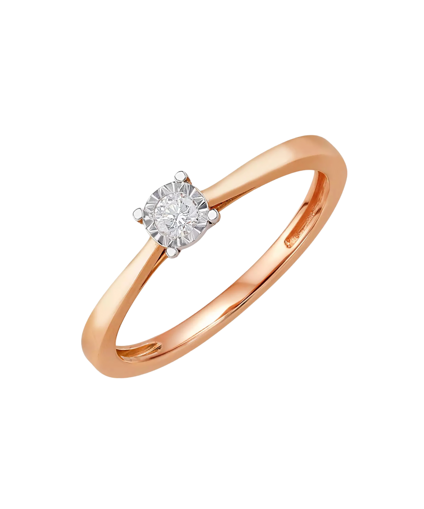 Gold ring with diamond