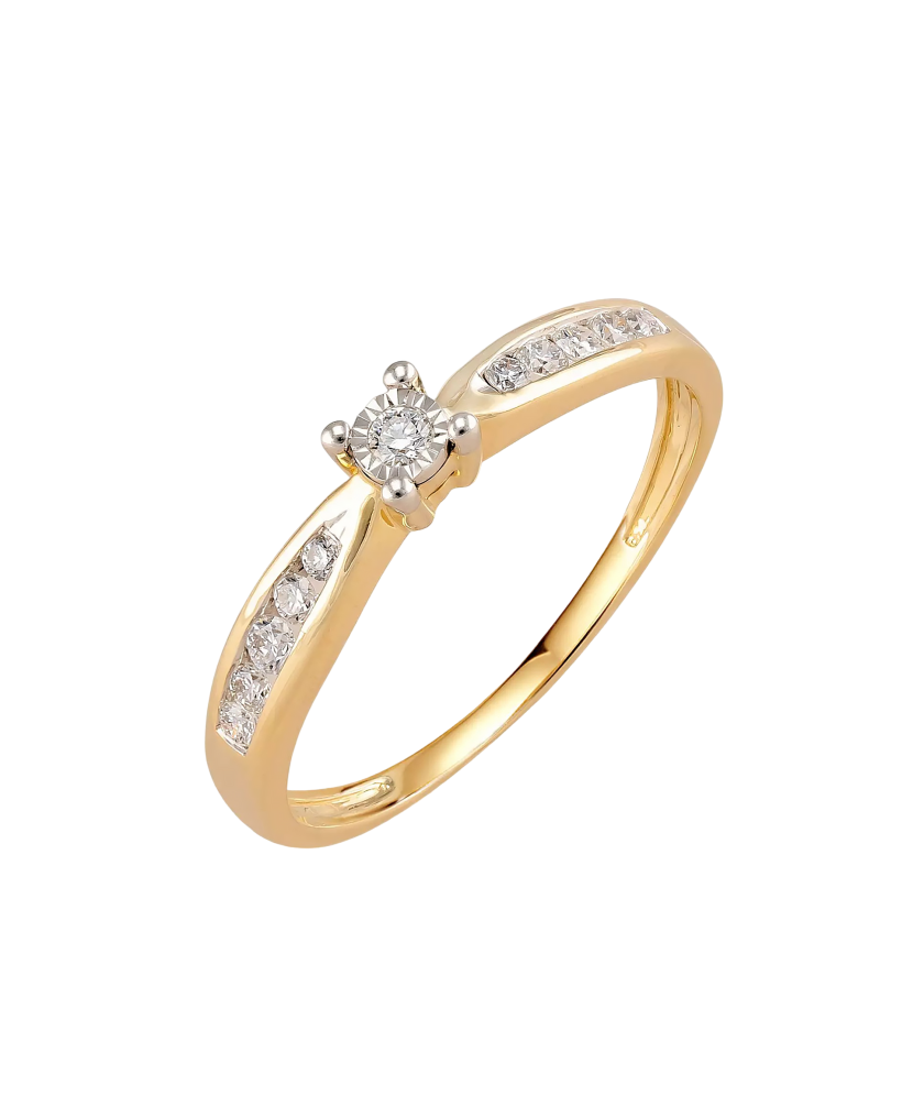 Yellow Gold ring with diamonds