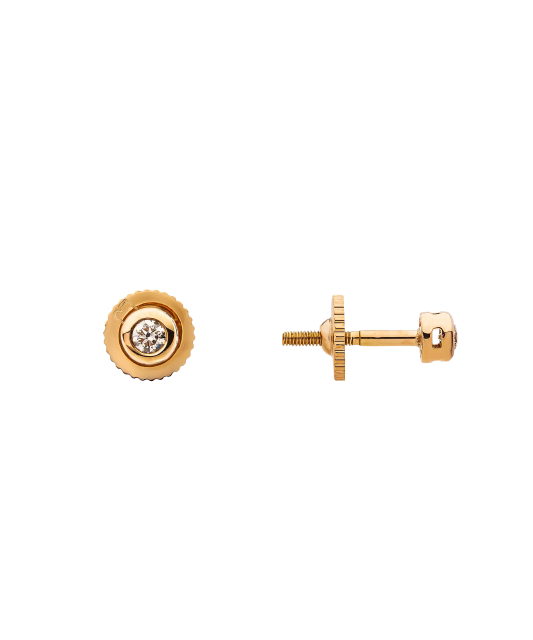 Gold earrings with diamonds