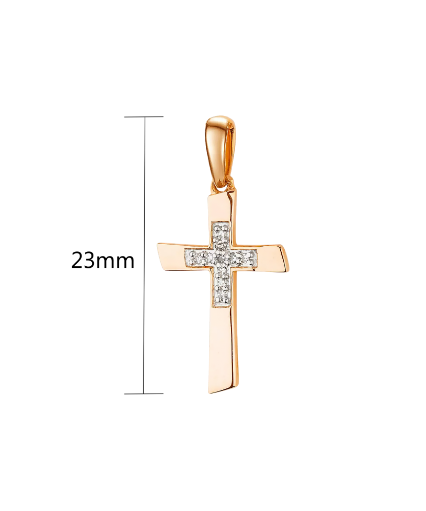 Gold pendant with diamonds "Cross"
