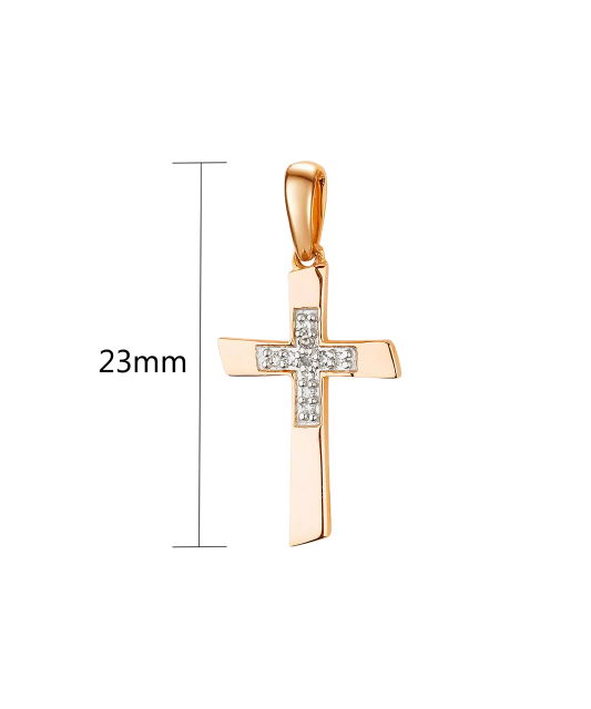 Gold pendant with diamonds "Cross"