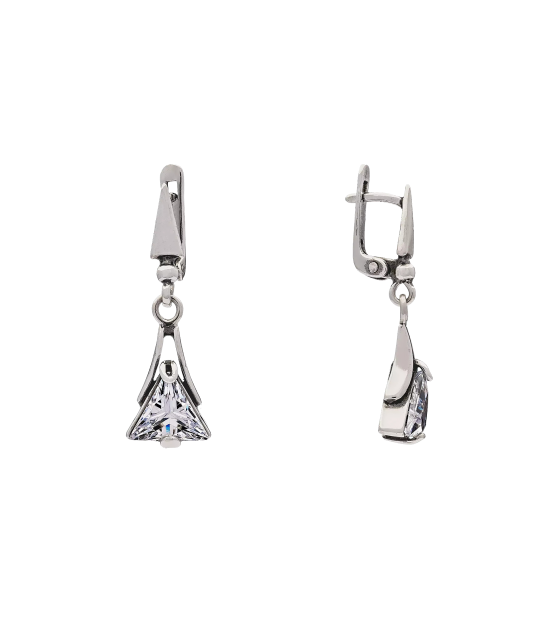 Серьги из серебра с цирконом