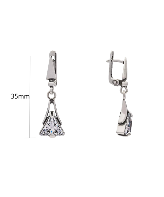 Sterling silver earrings with zirconium