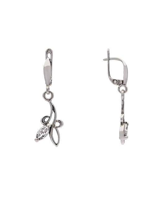 Серьги из серебра с цирконом