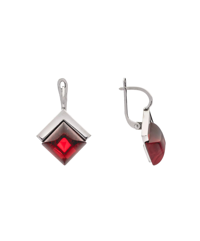 Sterling silver earrings with garnets Sterling silver earrings with garnets