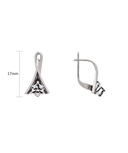 Sterling silver earrings with crystal