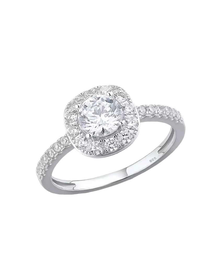 Sterling silver ring with zircons