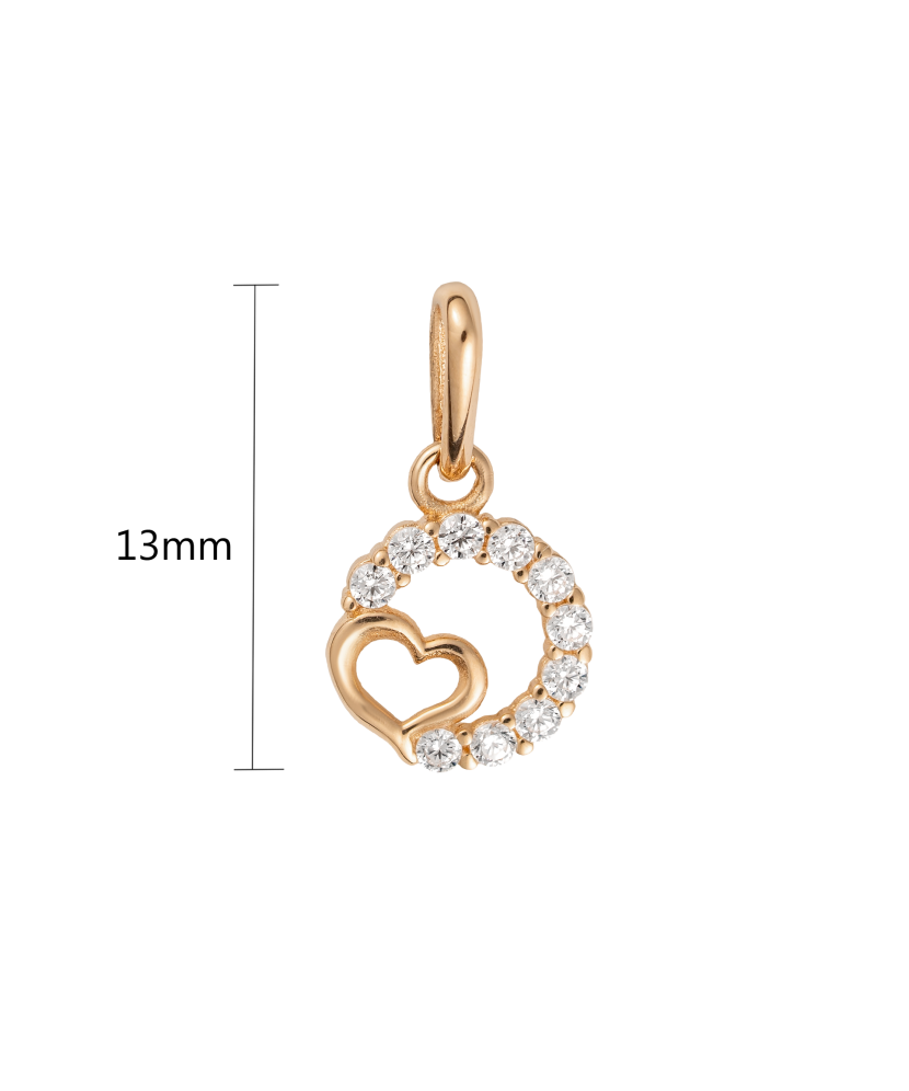 Gold pendant with zircons "heart"