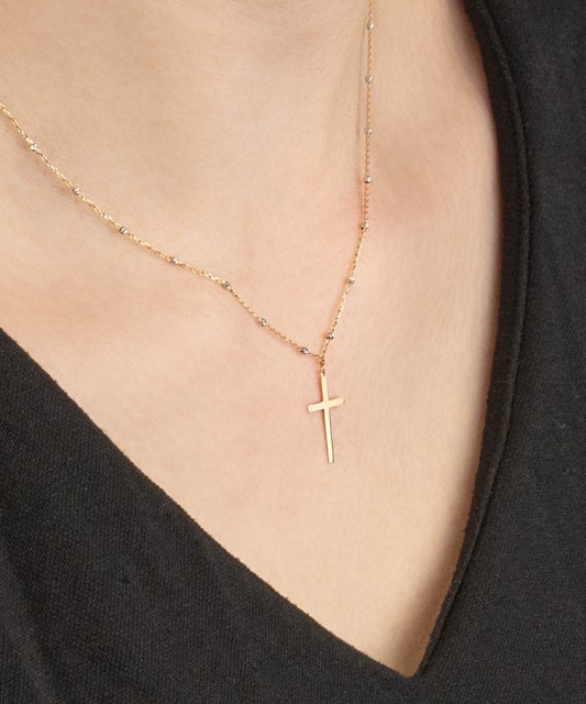 Gold chain with pendant "cross"