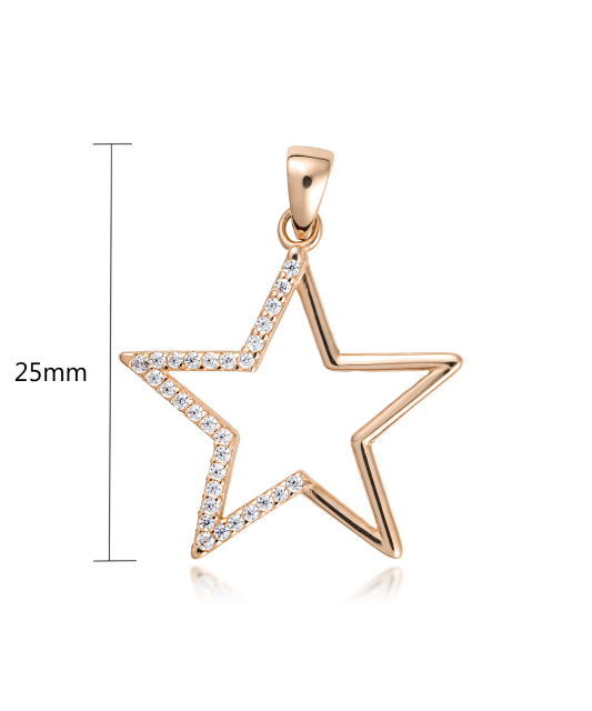 Gold pendant with zircons "star"