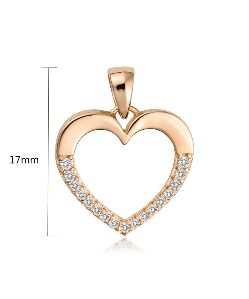 Gold pendant with zircons "heart"
