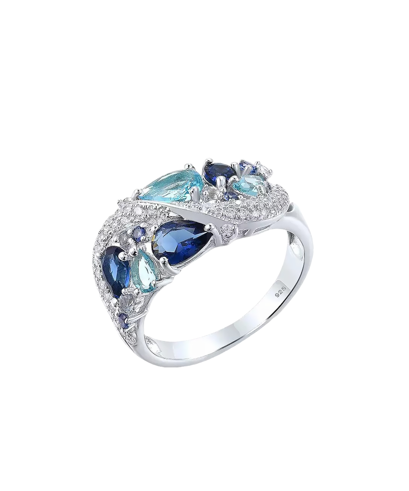 Sterling silver ring with zircons