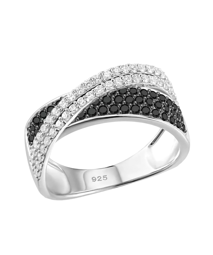 Sterling silver ring with zircons and spinels Sterling silver ring with zircons and spinels