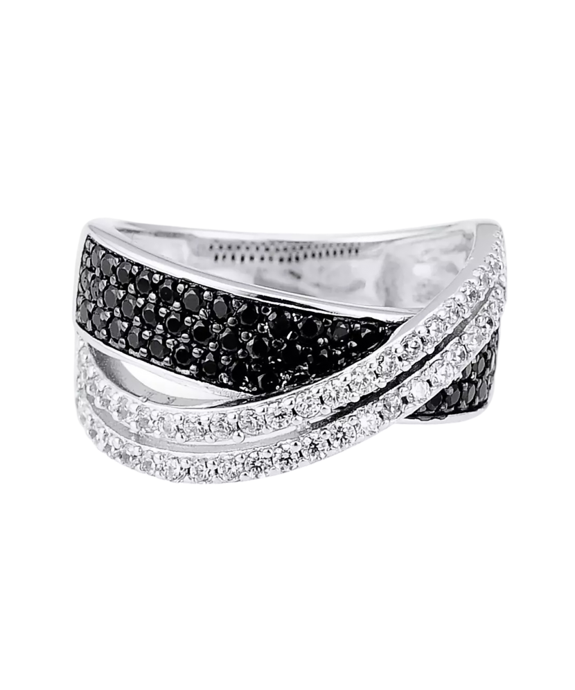 Sterling silver ring with zircons and spinels Sterling silver ring with zircons and spinels