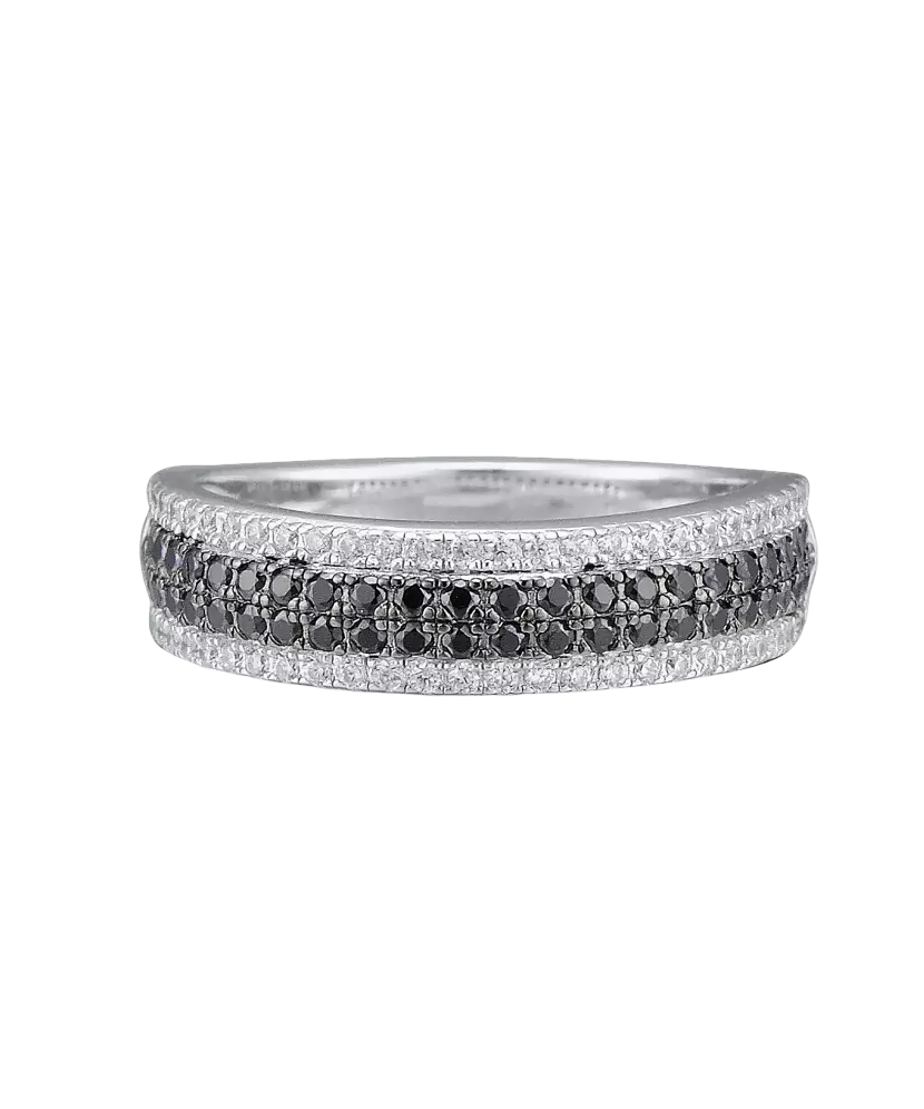 Sterling silver ring with zircons and spinels Sterling silver ring with zircons and spinels