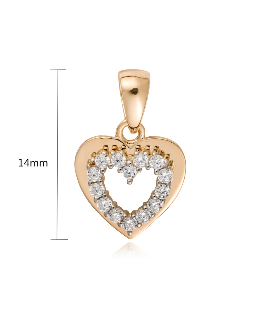 Gold pendant with zircons "heart"