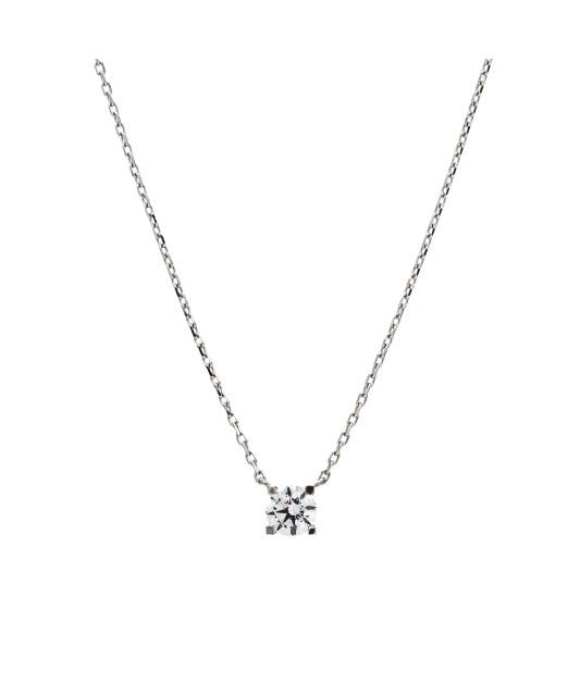 White gold chain with zirconium pendant