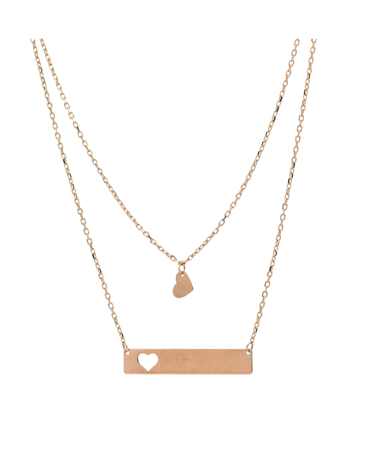 Double gold chain with pendants
