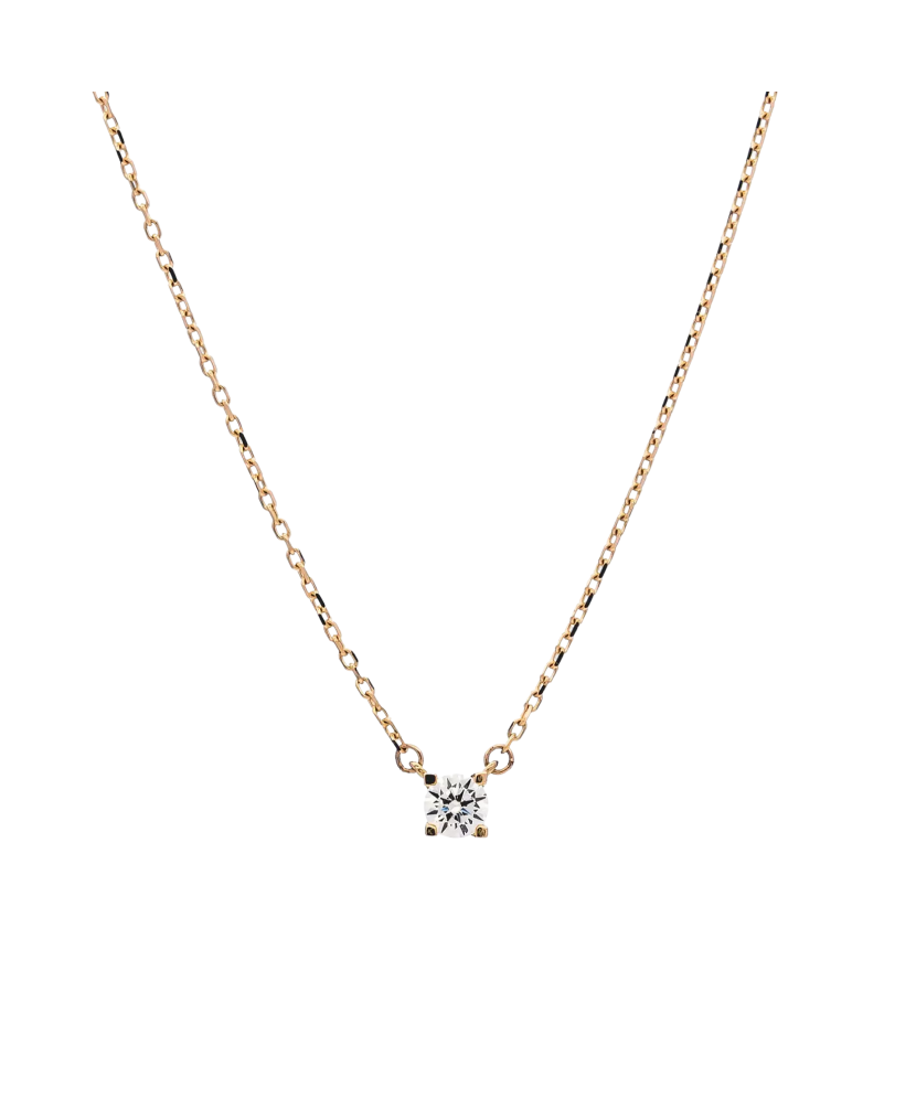 Gold chain with zirconium pendant