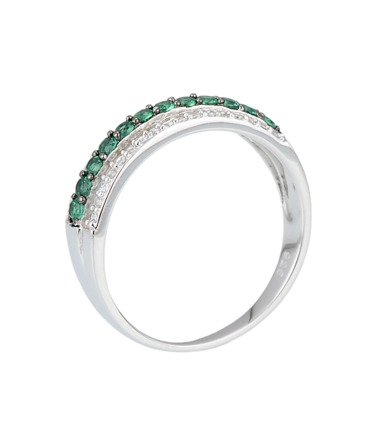 Sterling silver ring with zircons and spinels