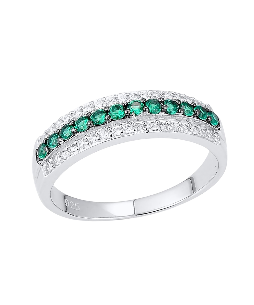 Sterling silver ring with zircons and spinels