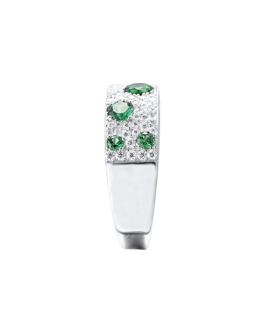 Sterling silver ring with zircons and spinels