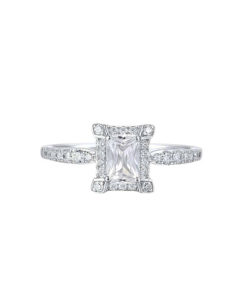 Sterling silver ring with zircons