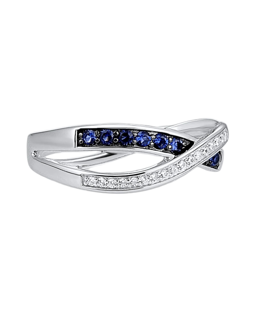 Кольцо из серебра с фианитами