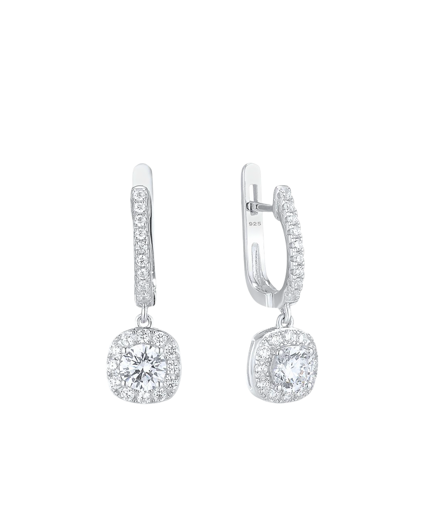 Sterling silver earrings with zircons