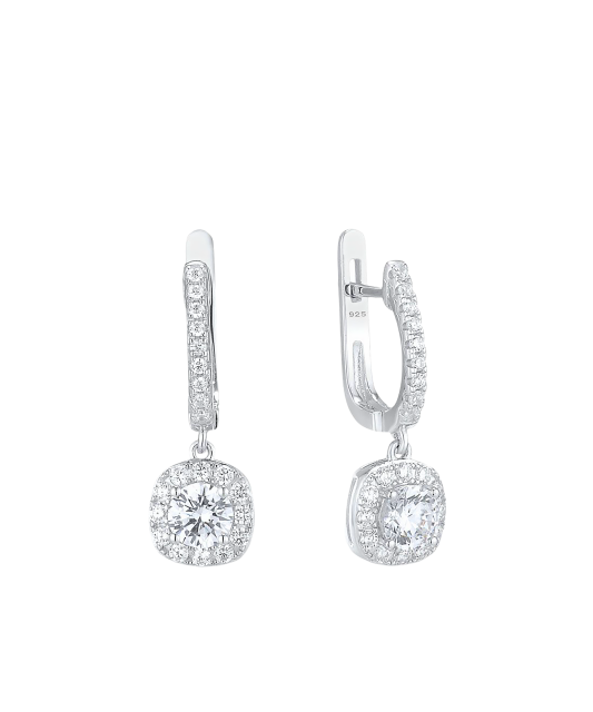 Серьги из серебра с цирконами