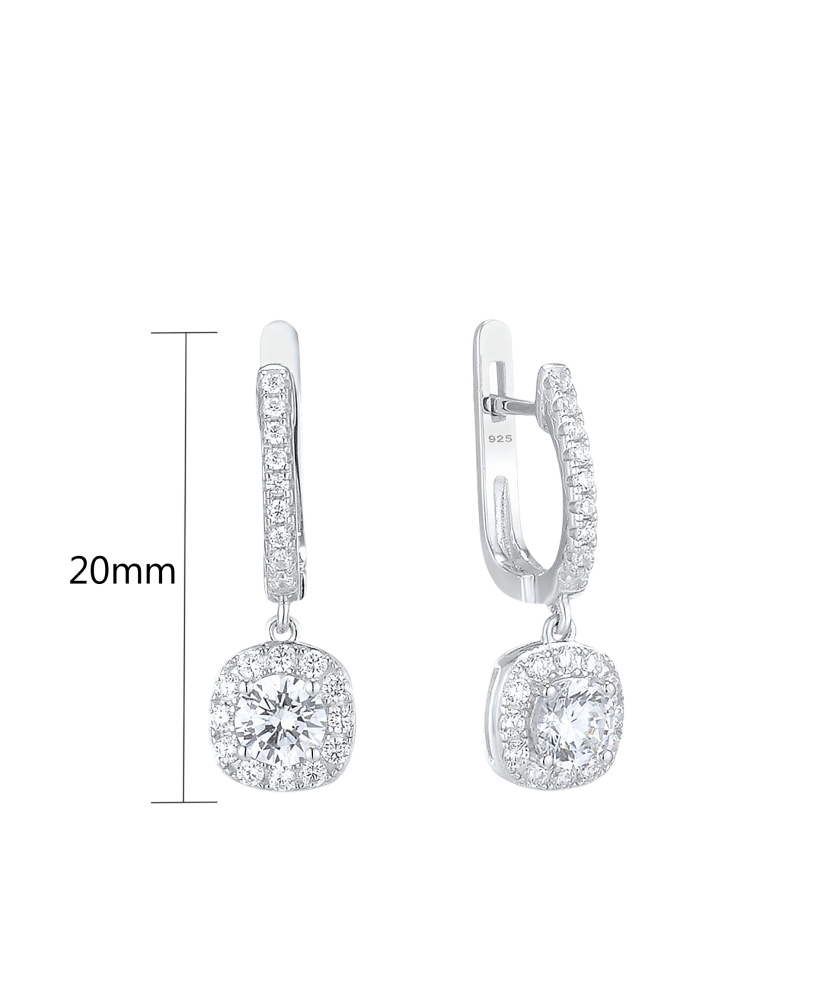 Sterling silver earrings with zircons