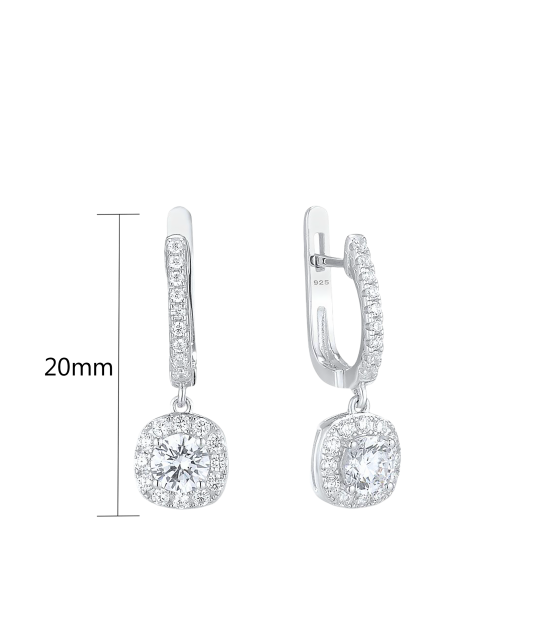 Серьги из серебра с цирконами