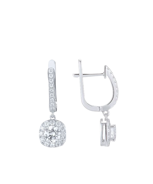 Серьги из серебра с цирконами