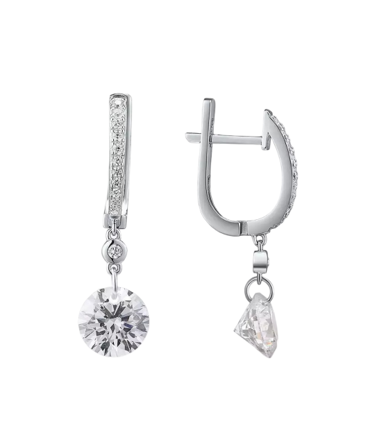 Sterling silver earrings with zircons